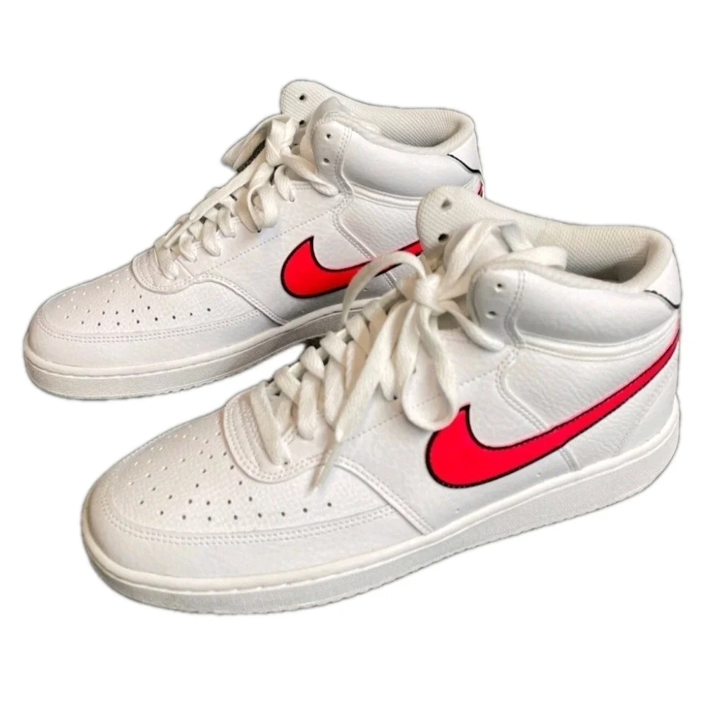 Nike Court Vision Mid White/Flash Crimson CD5436 102 Women's Size 11.5/ Men's 10